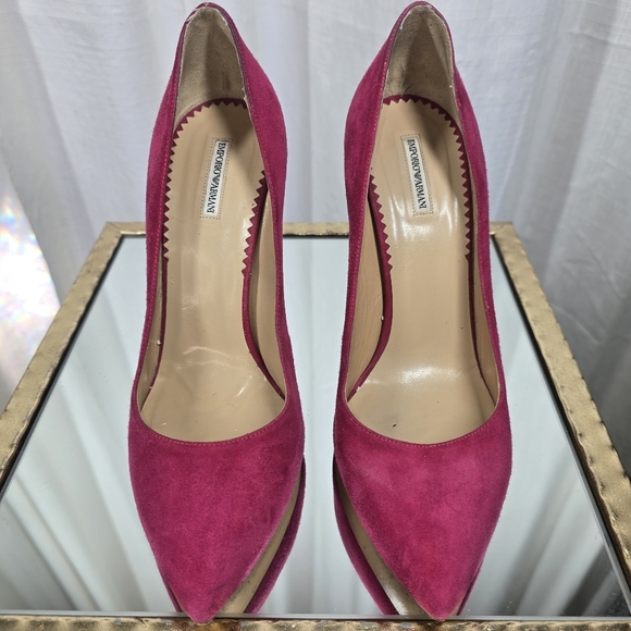 Emporio Armani Fuchsia Suede Stilettos - Picture 11 of 13